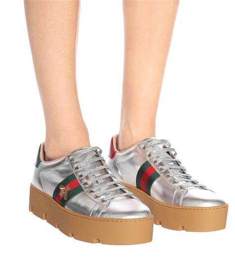 metallic platform sneaker replica gucci